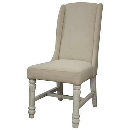 Relaxed Vintage Upholstered Chair with Ivory Finish